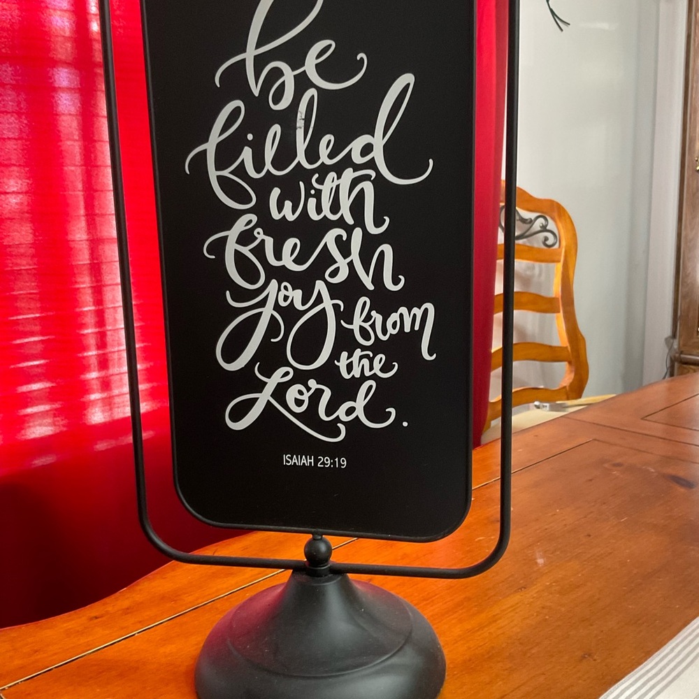 Black Decorative Sign with Inspirational Quote